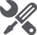 Icon of a gray wrench crossed with a gray screwdriver on a transparent background, symbolizing tools, settings, or maintenance for pools.